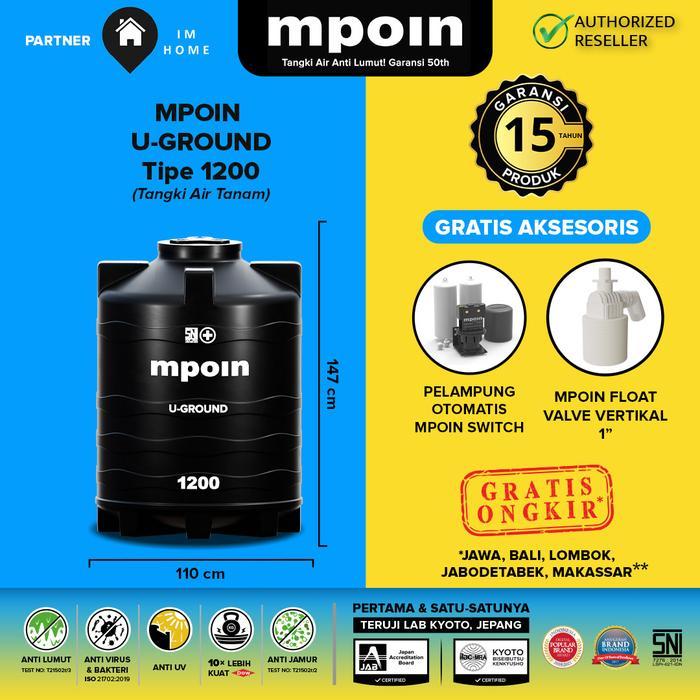 Tangki / Toren Air Tanam MPOIN U-Ground 1000 Liter Tangki Pendam