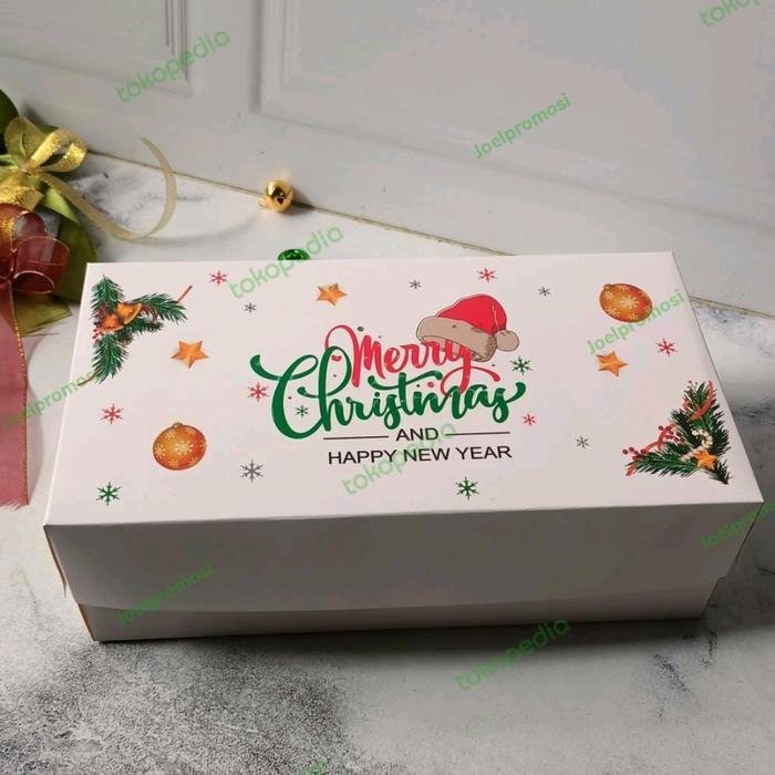 box christmas 22x12x7, dus brownies,dus kue natal,dus natal/box natal