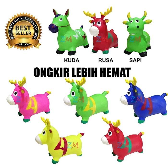 JUMPING ANIMAL / KUDA KUDAAN KARET KUDA RUSA SAPI ADA MUSIK & LAMPU - KUDA
