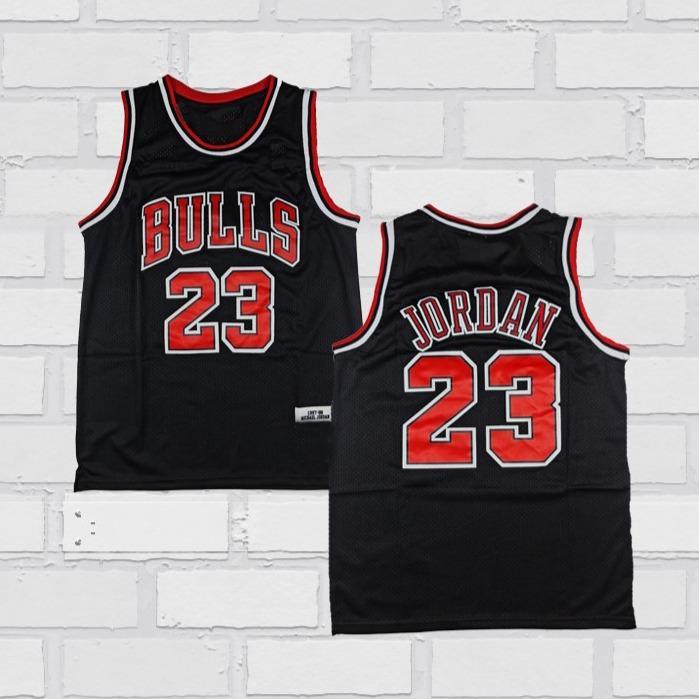 Premium Bordir Baju Jersey Basket Michael Jordan Chicago Bulls Hitam Original