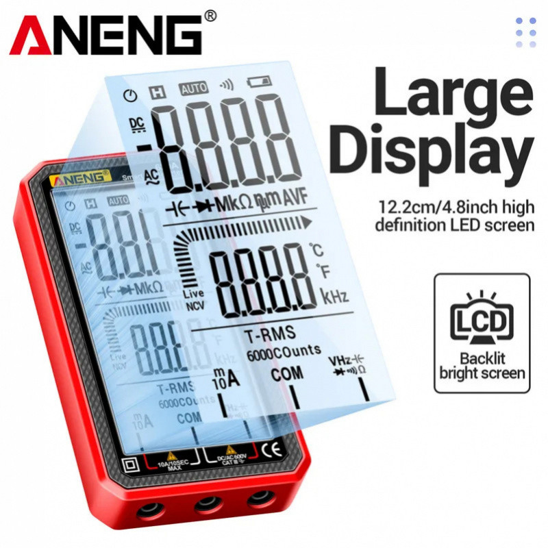 ANENG 620A 6000 Count Multimeter NCV Measurement Neutral Wire Identification Full Function