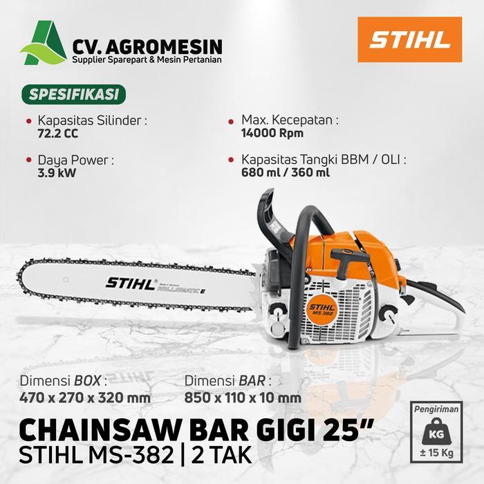 CHAINSAW STIHL MS 382 SENSO MS382 GERGAJI KAYU BAR POLOS 25 INCHI PROMO TERMURAH