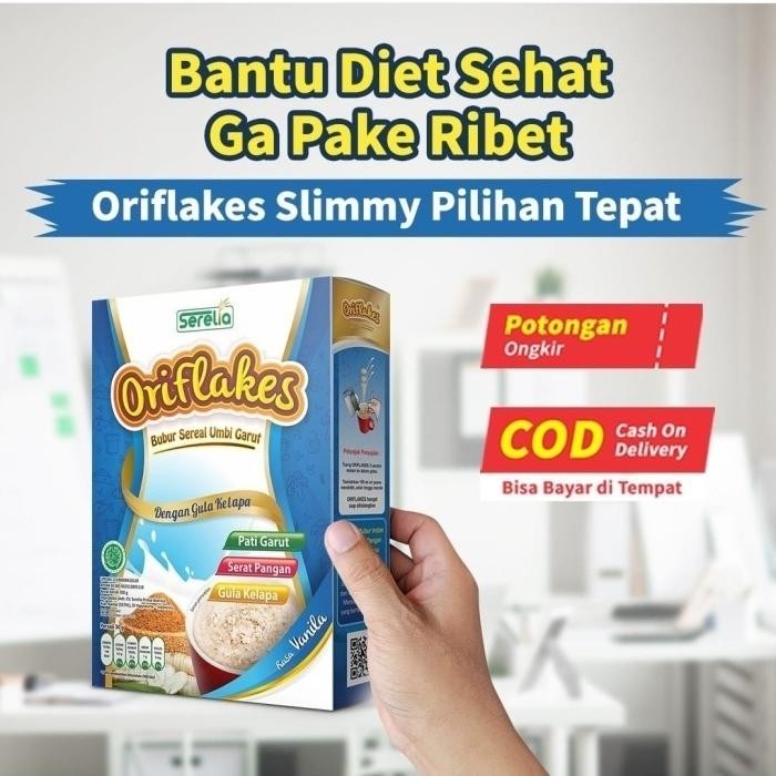 

Mamiseler45 - Oriflakes Bubur Sereal Slimmy 350G - Granola Oatmeal Coklat, Sarapan Sehat