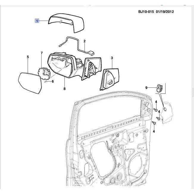 Cover Spion LH CHEVROLET SPIN