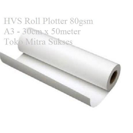 

NEW PRODUK KERTAS HVS ROLL PLOTTER 80GSM 30CM X 50METER WARUNG ARA67