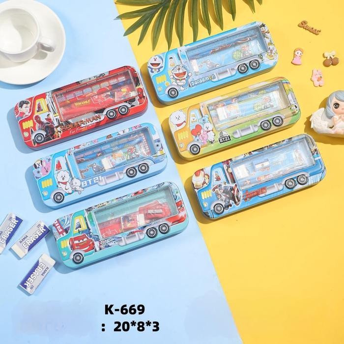 

SOS Kotak Pensil Kaleng 2 Susun Set Timbul 8x20/Tempat Pensil/Tepak