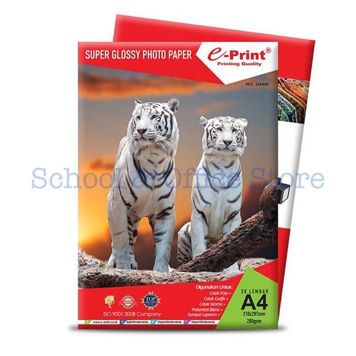 

Pilihan- E-Print Glossy Photo Paper A4 200 Gsm / Kertas Foto Glossy Eprint A4