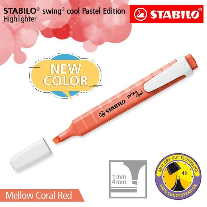 

STABILO Swing Cool Pastel Mellow Coral Red / Highlighter Warna Merah
