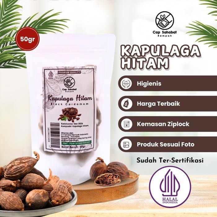 

ASLI 50gr Kapulaga Hitam / Black True Cardamom / Rempah / JSR 100% READY STOCK