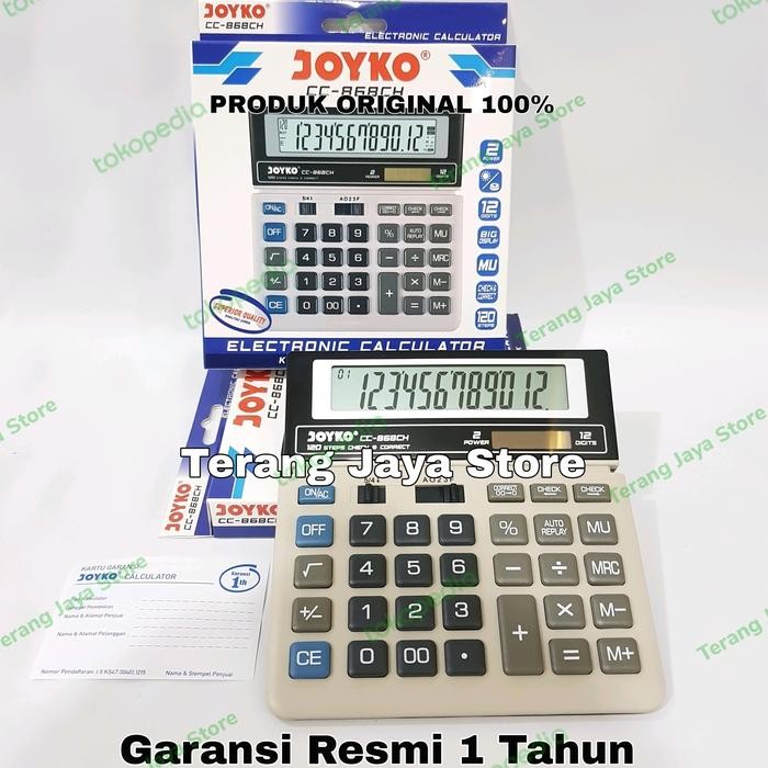 

Kalkulator 12 Digit Joyko CC-868CH Calculator Joyko CC868 Check correc