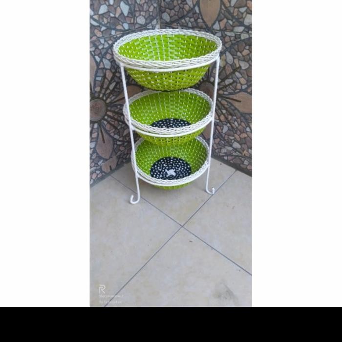 RAK BUMBU /RAK BAWANG ROTAN SINTETIS SUSUN 3