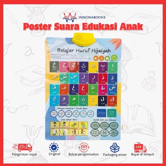 

NEW PRODUK POSTER EDUKASI ANAK HURUF HIJAIYAH TERLENGKAP SUARA BELAJAR TUTI FRUITY