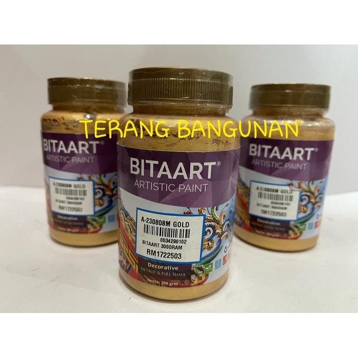 

NEW PRODUK BITAART CAT DECORATIVE WATER BASE WARNA GOLD MAWAR-89