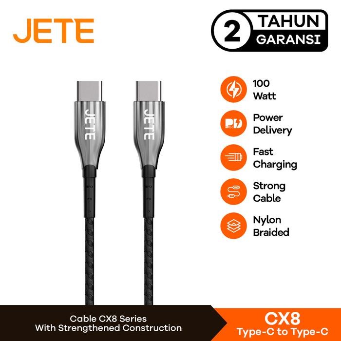 JETE CX8 Kabel Data Kabel USB Type C to Type C Power Delivery JETE CX8