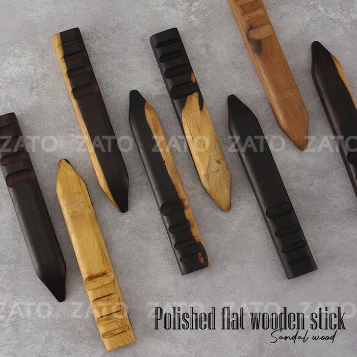 

Polished flat sandal wooden stick - Slicker - Burnishing tool - leather tool
