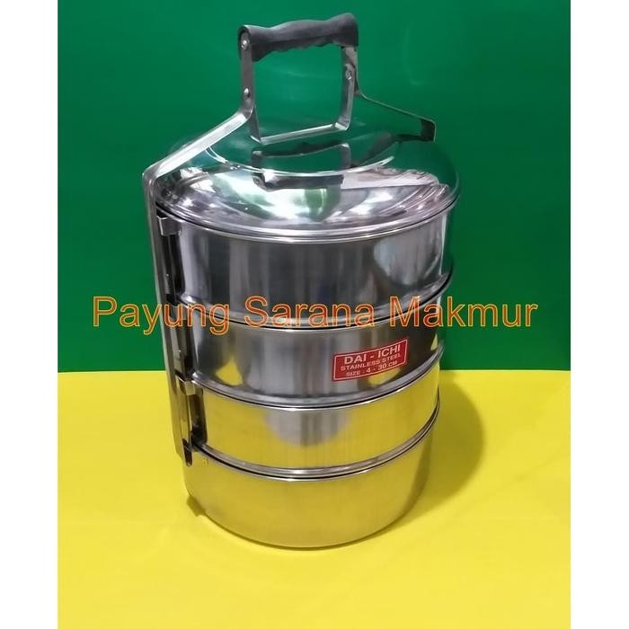 Rantang Jumbo 30 Cm Susun 4 Daichi / Tenong 30 Cm / Rantang Stainless