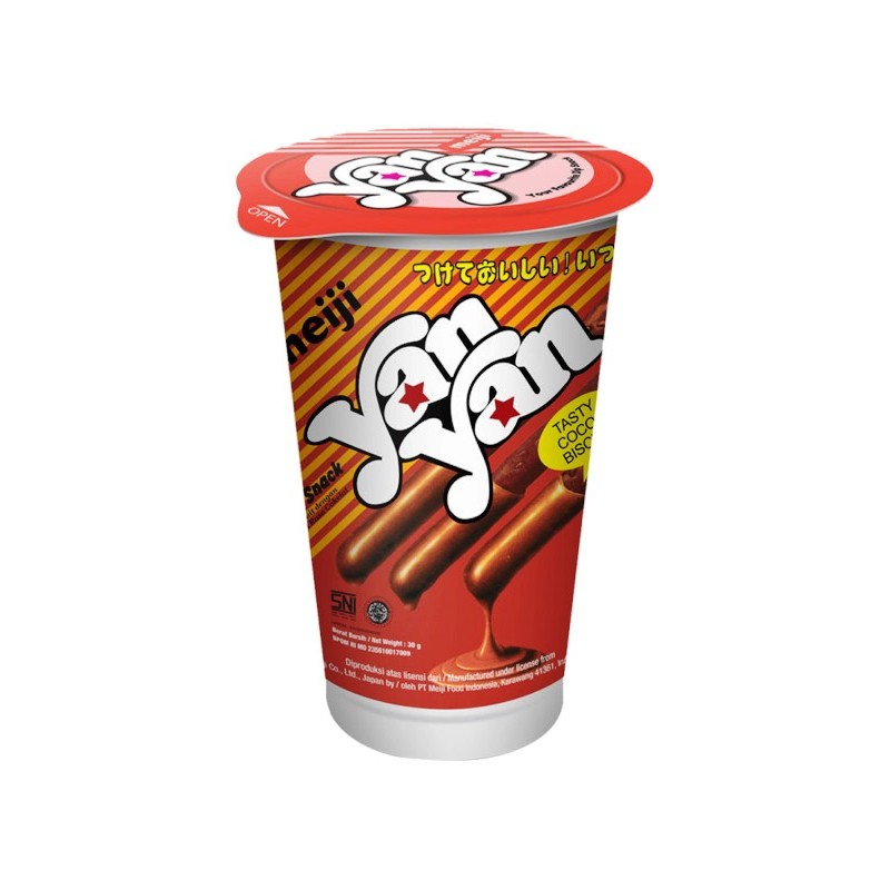 

S00851 MEIJI YAN-YAN COKLAT BISCUIT 30GR CUP MAJU BERSAMA (20250912)