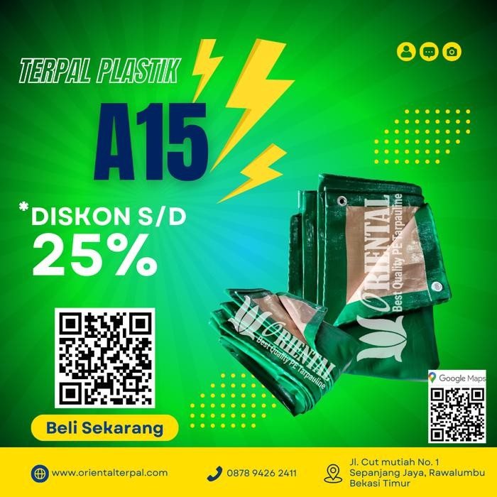 TERPAL PLASTIK A15 korea 6X8 TERPAL PLASTIK A15 korea 6 X 8 - Hijau Gold
