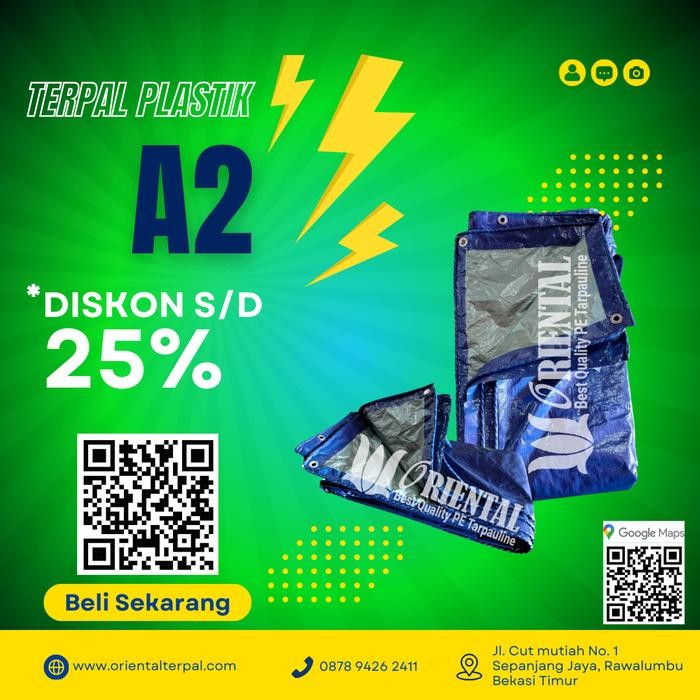 Terpal Plastik A2 China 4x4 Terpal Plastik China 4 x 4 - Biru Silver