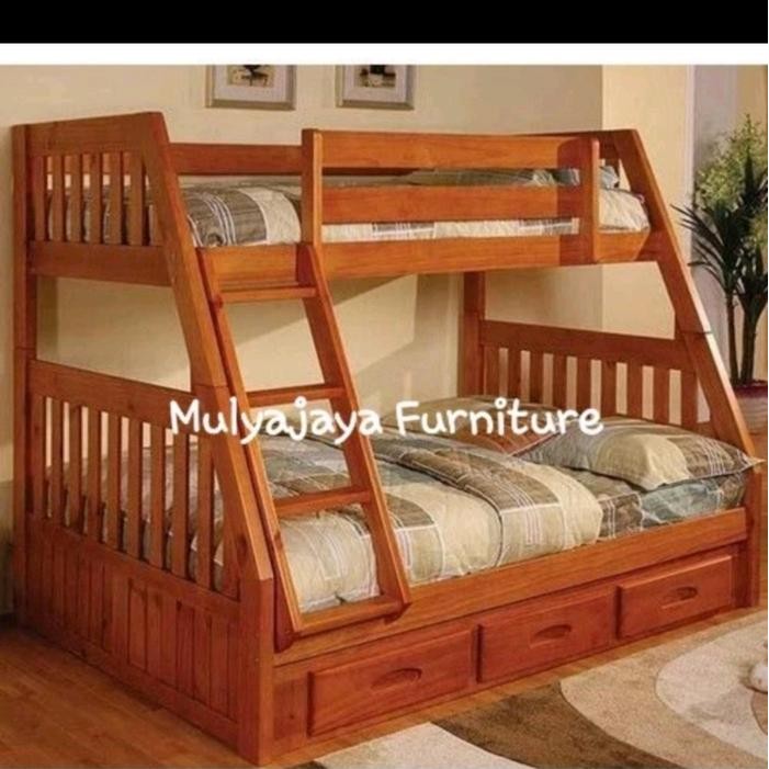 Bunkbed Ranjang Tingkat Kayu Jati