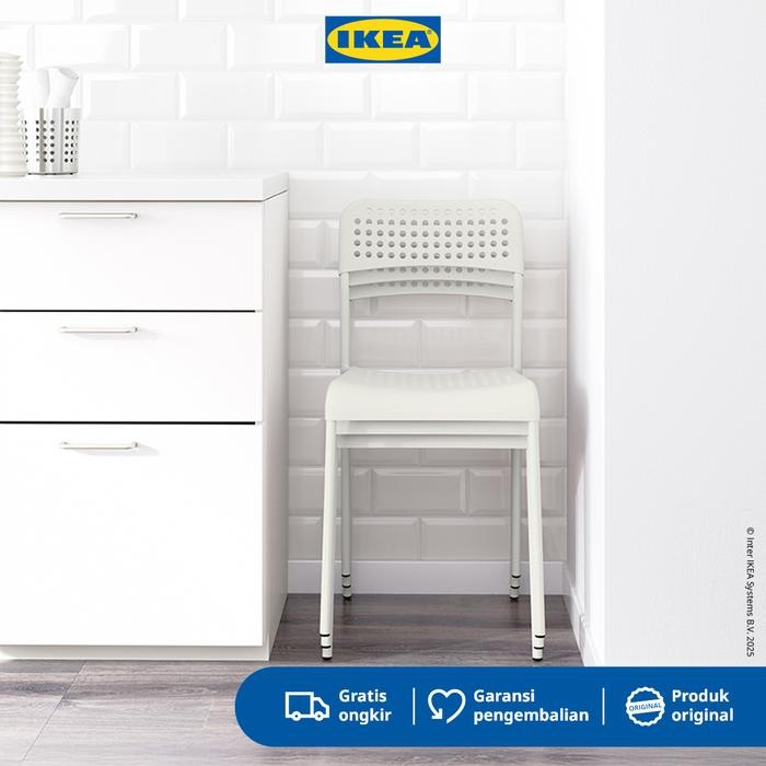 Ikea Adde Kursi Minimalis Dengan Sandaran Punggung - Putih