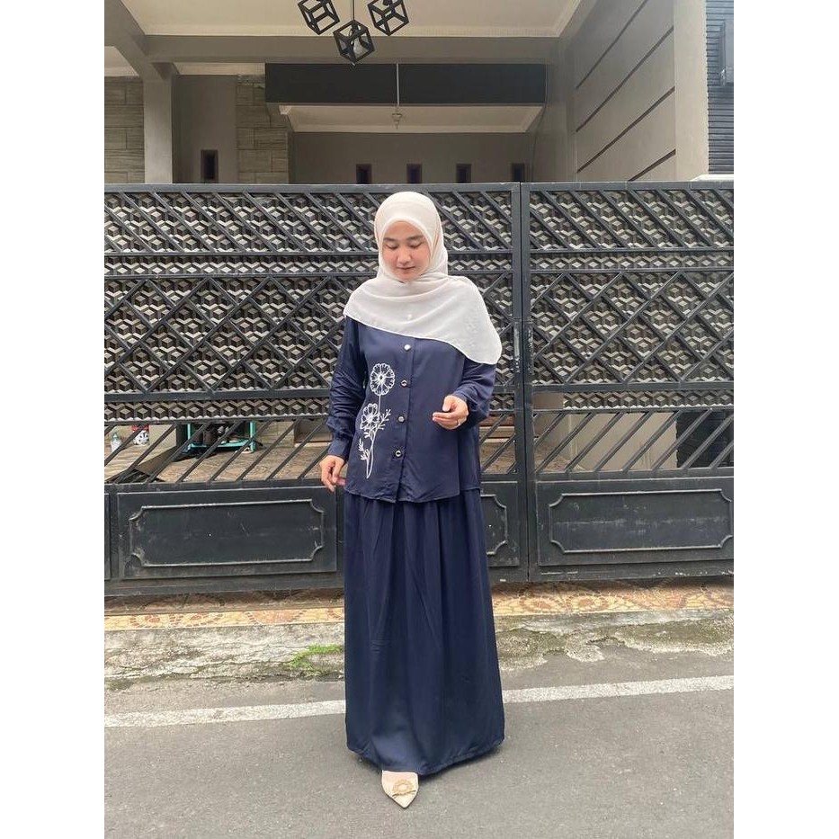 Pilihan- Famehara.Id Setelan Falisha Bordir Atasan Muslim Rayon Lembut