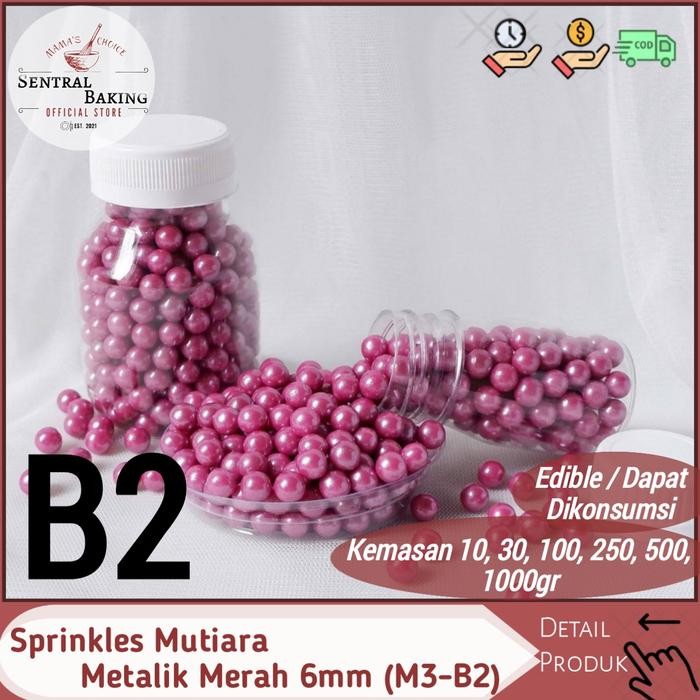 

Stok Baru SPR-160 Sprinkle Mutiara Metalik Merah 6mm (M3-B2) Springkel Sprinkel