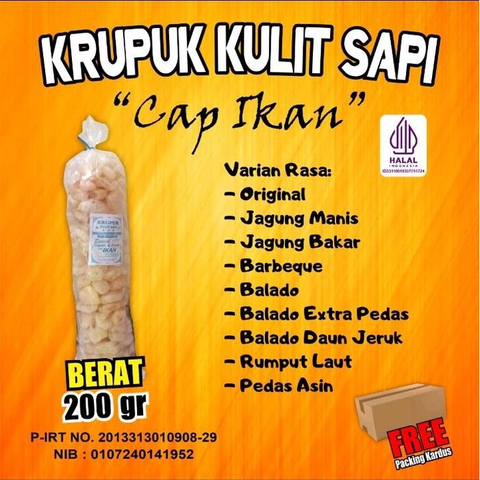 

Pilihan- Krupuk Kulit Sapi Berat 200Gr