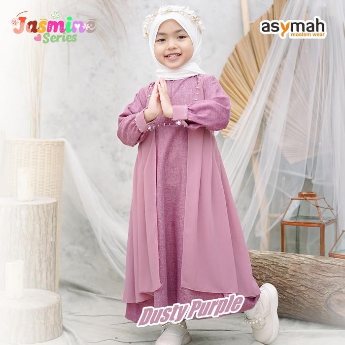 Pilihan- [Limited Edition] Gamis Anak Katun Jasmine Series Warna Dusty Purple By Asymah