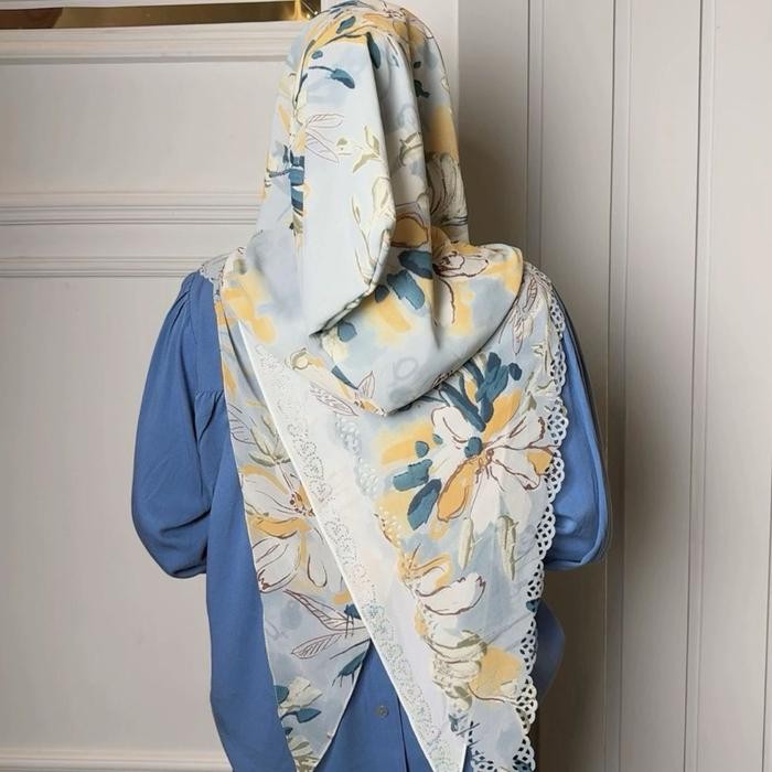 Pilihan- Ayyuby - Hijab Instan Hazna Laser Motif Abstrak Flower Ceruty Babydoll Printing