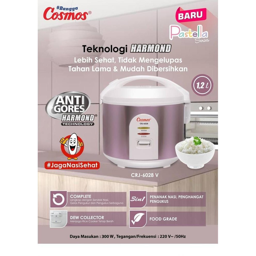 COSMOS MAGIC COM/RICE COOKER CRJ 6028 V 1,2 LITER 300 WATT