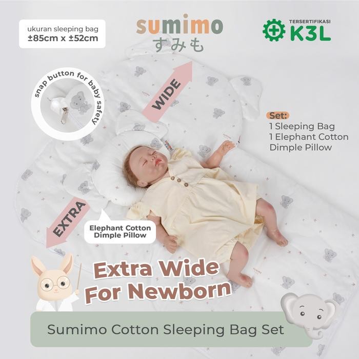 Dialogue Baby - Sumimo - Cotton Sleeping Bag Set Kantung Tidur Bayi / Bedong Instan / Bedong Bayi