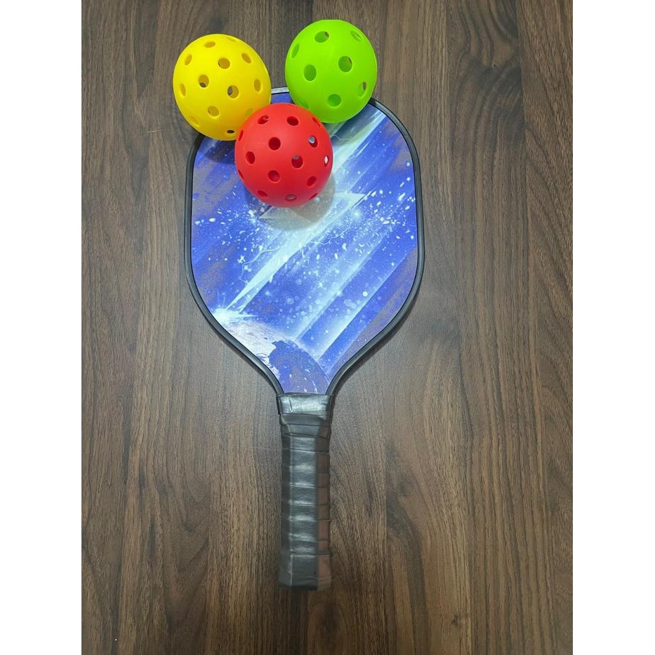 Pickleball Paddle Racket Raket Kayu Dengan Bola Pickleball Dilengkapi Pickleball Approved Promo 