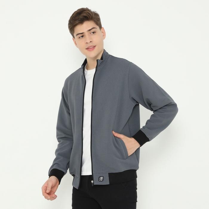 ORIGINAL d&f Jaket Bomber Pria Unisex Hakurodi Dark Grey READY STOCK