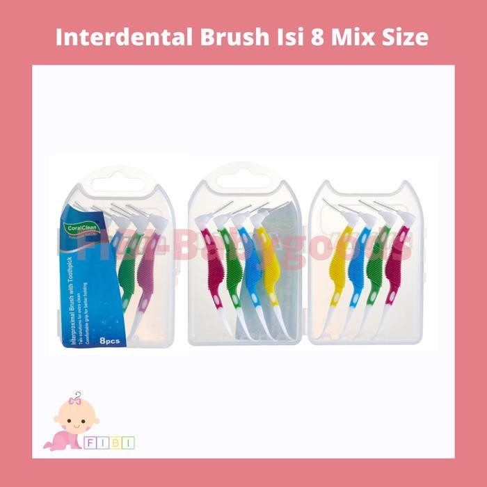 Terlaris 1 Box Mix 4 Size Interdental Brush 2in1 Sikat Gigi Ortho Behel Kawat SALE