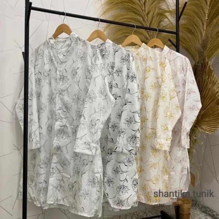 Keishop- Shantika Long Tunik Wanita Katun Panjang Muslim Variasi