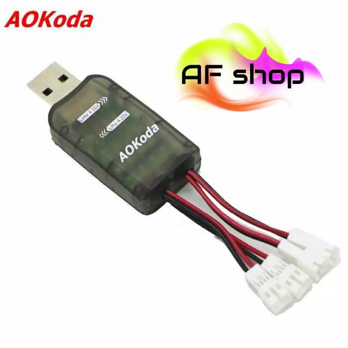Aokoda cx405 4CH Micro USB Charger Baterai untuk 1S Lipo lite battery