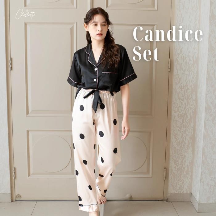 ug5s- Charlotte - Candice Set Piyama Baju Tidur Seserahan Celana Panjang