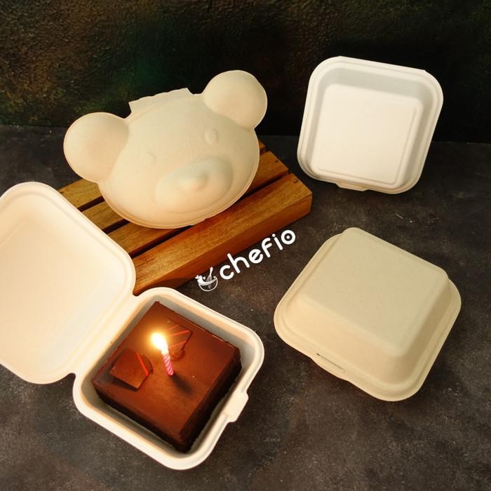 DJJ Bento Bear Cake Burger Box Korea Dessert Lunch Box Kotak Kue Tart Mini