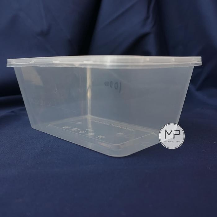 m56i- Thinwall Rectangle Ot 1000Ml Cup Mika Oti Food Container Kotak Makan Plastik Persegi