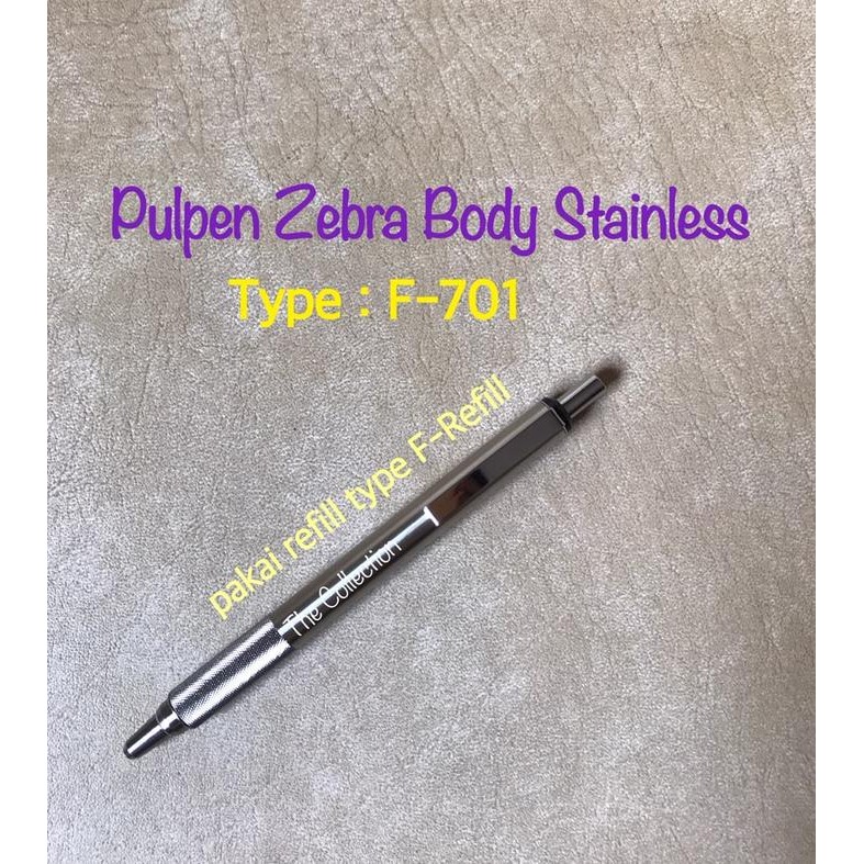 omar- Atk0659Zb Pulpen F-701 Zebra Body Stainless Pen F701 Ballpoint Pen