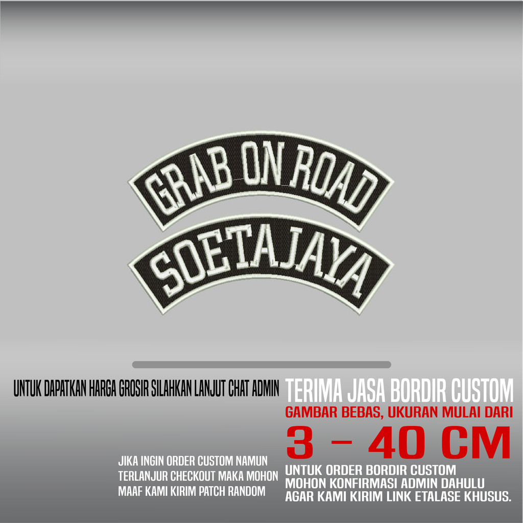 PATCH BORDIR LOGO GRAB ON ROAD SOETAJAYA HDP-235