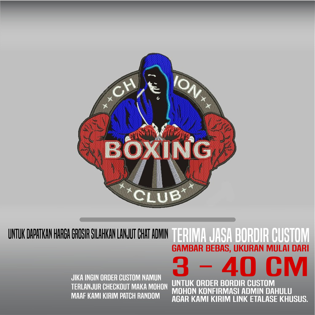 PATCH BORDIR LOGO BOXING CHAMPION CLUB HDP-288
