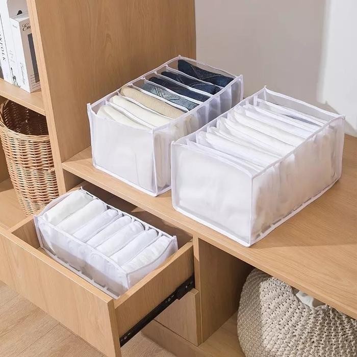 ORIGINAL U-Living Storage Box Baju Pakaian Sekat Jeans Tempat penyimpanan Pakaian Sekat Laci