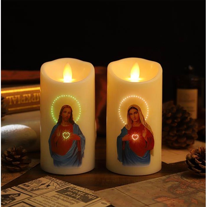 Lilin Lampu Led Sumbu Goyang Hati Kudus Besar Lilin Elektrik Sumbu Bergoyang Lilin Dekorasi Pesta