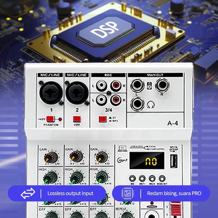 Bonkyo Pm4 Mixer Sound Audio System Bluetooth Dsp Usb 4 Channel Mini Audio Interface For Recording