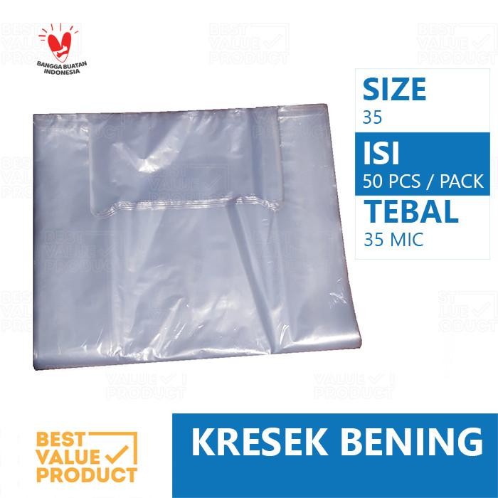 r05n- Kantong Kresek Pe Bening 35 / Plastik Bening 35