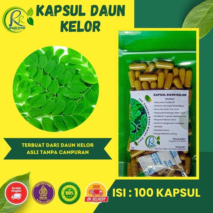 100 KAPSUL DAUN KELOR ASLI RR HERBAL STORE KAYA AKAN MANFAAT