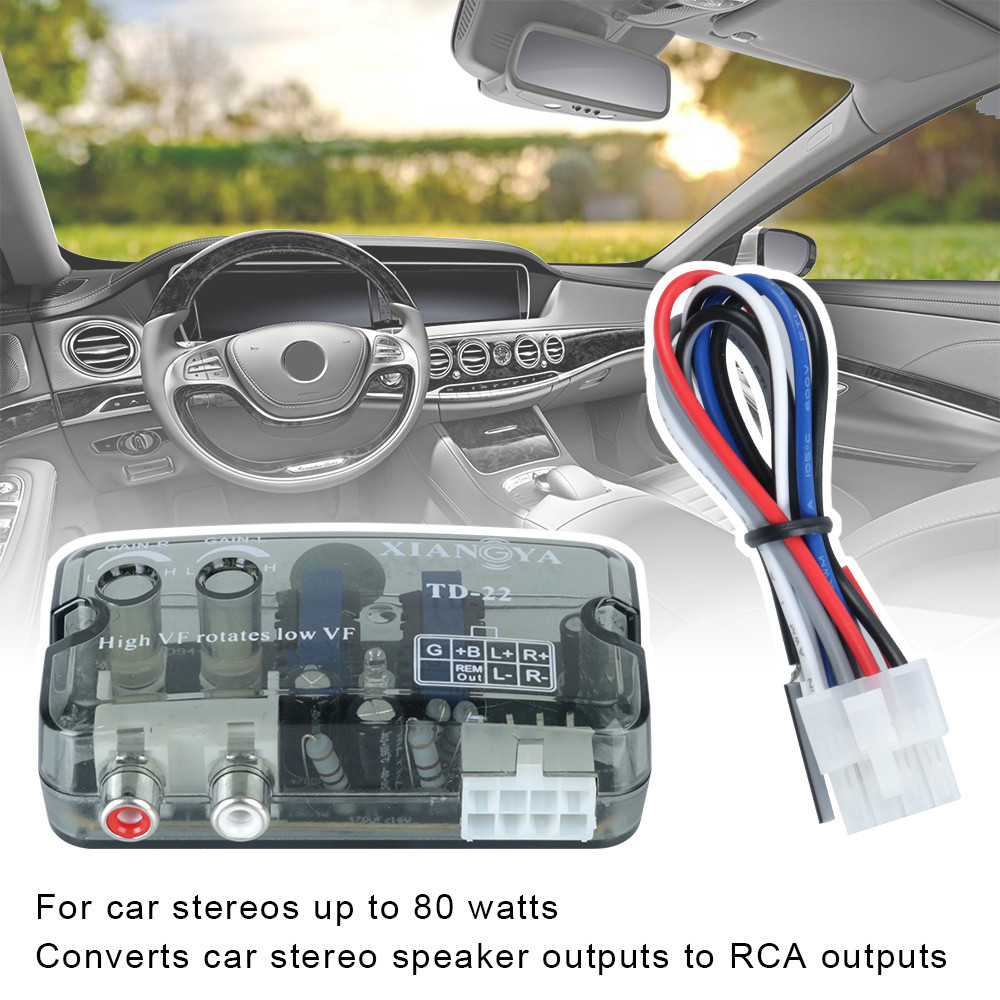Universal RCA Line Speaker Level Converter Adapter Adjustable Frequency Line High To Low Auto Car Au