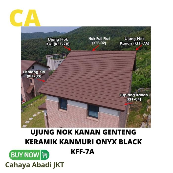 Ujung Nok Kanan Genteng Keramik Kanmuri Full Flat Medi Kff-7A